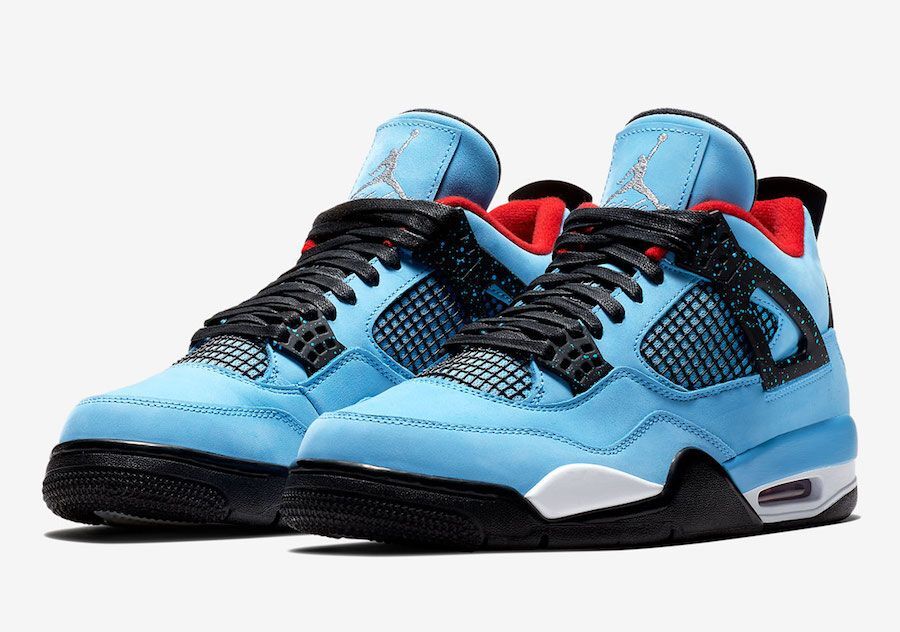 Off-white Air Jordan 4 All Blue Black Red Shoes